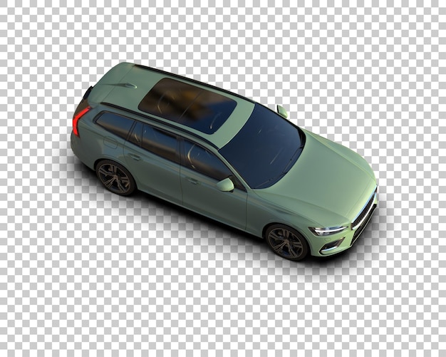 Ilustración de renderización 3D realista de un coche moderno aislado en el fondo