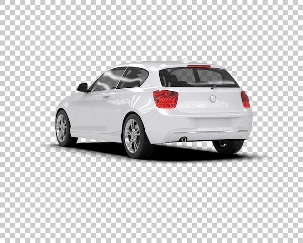 Ilustración de renderización 3D realista de un coche moderno aislado en el fondo