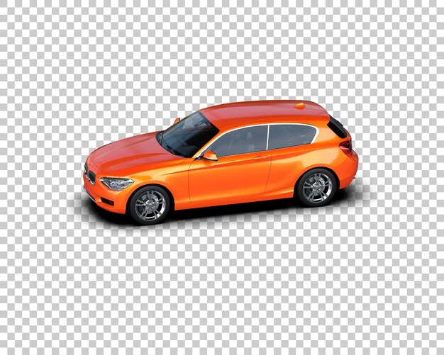 Ilustración de renderización 3D realista de un coche moderno aislado en el fondo