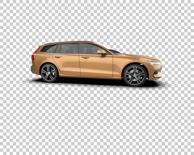 Ilustración de renderización 3D realista de un coche moderno aislado en el fondo