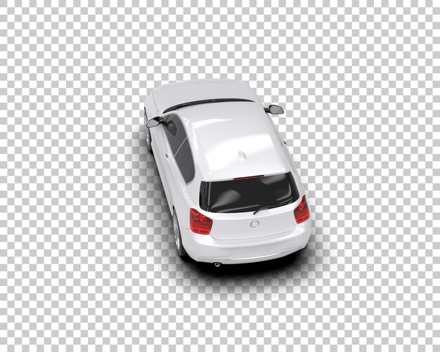 Ilustración de renderización 3D realista de un coche moderno aislado en el fondo