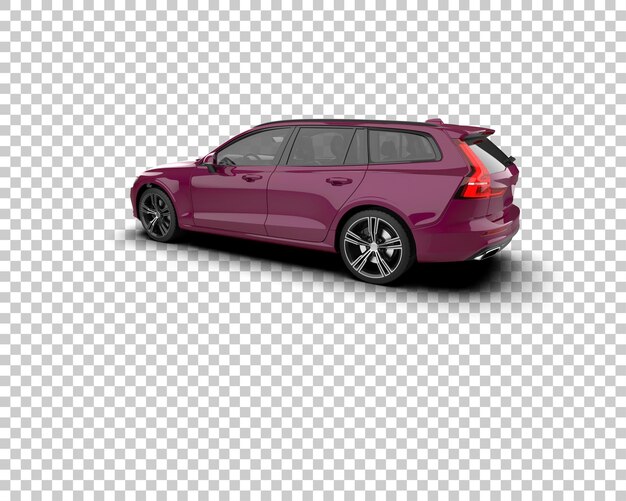 Ilustración de renderización 3D realista de un coche moderno aislado en el fondo