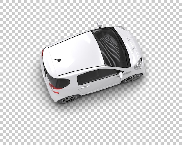 Ilustración de renderización 3D realista de un coche moderno aislado en el fondo