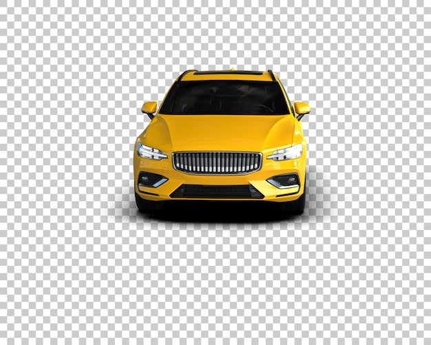 Ilustración de renderización 3D realista de un coche moderno aislado en el fondo