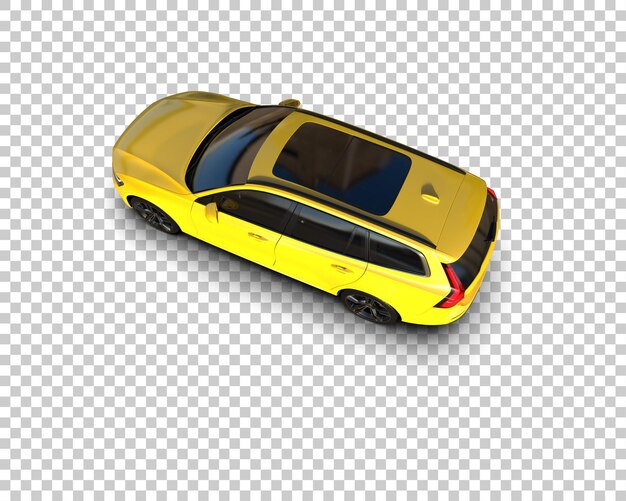 Ilustración de renderización 3D realista de un coche moderno aislado en el fondo