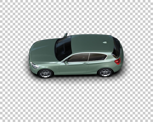 Ilustración de renderización 3D realista de un coche moderno aislado en el fondo