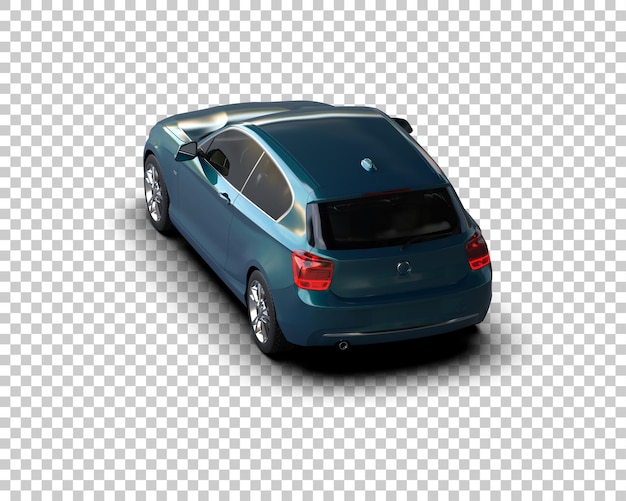 Ilustración de renderización 3D realista de un coche moderno aislado en el fondo