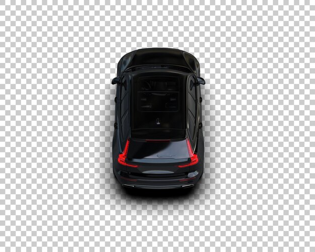 Ilustración de renderización 3D realista de un coche moderno aislado en el fondo