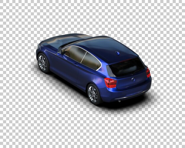 Ilustración de renderización 3D realista de un coche moderno aislado en el fondo