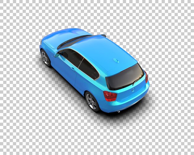 Ilustración de renderización 3D realista de un coche moderno aislado en el fondo
