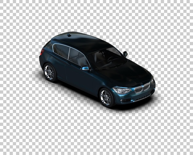 Ilustración de renderización 3D realista de un coche moderno aislado en el fondo