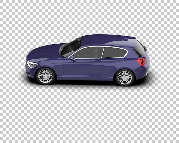 Ilustración de renderización 3D realista de un coche moderno aislado en el fondo