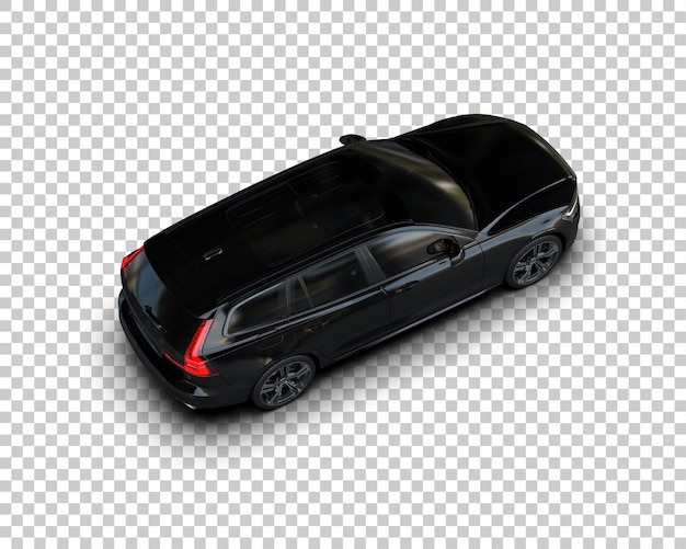 Ilustración de renderización 3D realista de un coche moderno aislado en el fondo