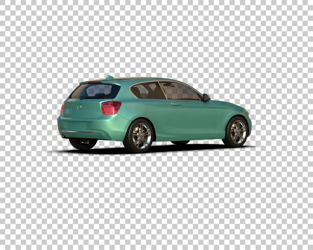 Ilustración de renderización 3D realista de un coche moderno aislado en el fondo