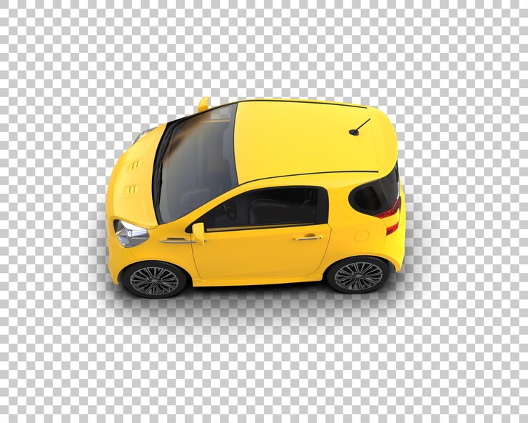 PSD ilustración de renderización 3d realista de un coche moderno aislado en el fondo