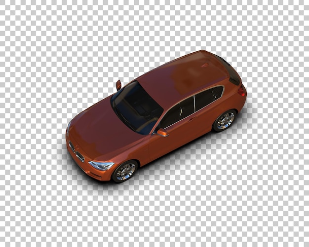 Ilustración de renderización 3D realista de un coche moderno aislado en el fondo