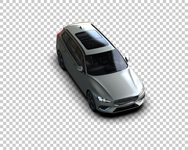 Ilustración de renderización 3D realista de un coche moderno aislado en el fondo