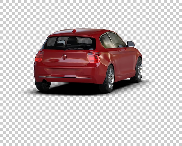 Ilustración de renderización 3D realista de un coche moderno aislado en el fondo