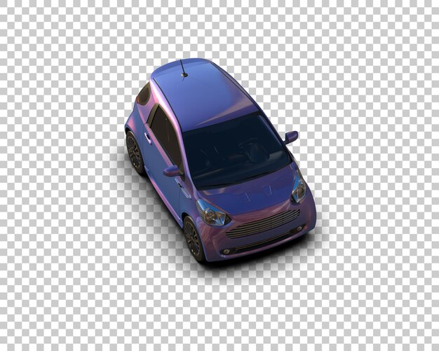 Ilustración de renderización 3D realista de un coche moderno aislado en el fondo