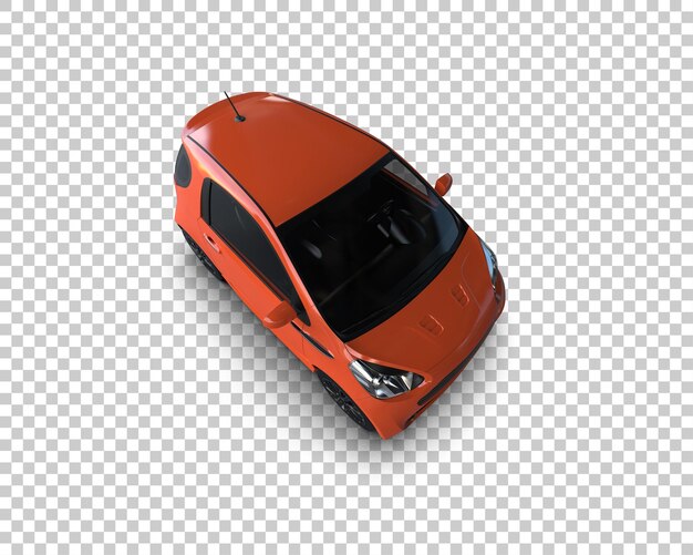 Ilustración de renderización 3D realista de un coche moderno aislado en el fondo