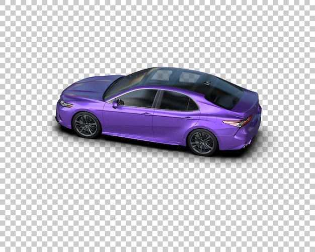 Ilustración de renderización 3D realista de un coche moderno aislado en el fondo