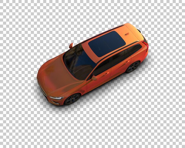 Ilustración de renderización 3D realista de un coche moderno aislado en el fondo