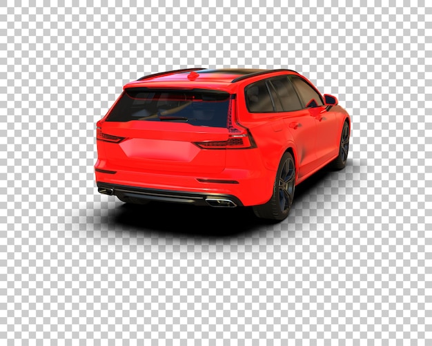 Ilustración de renderización 3D realista de un coche moderno aislado en el fondo