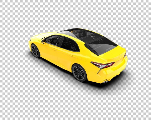Ilustración de renderización 3D realista de un coche moderno aislado en el fondo