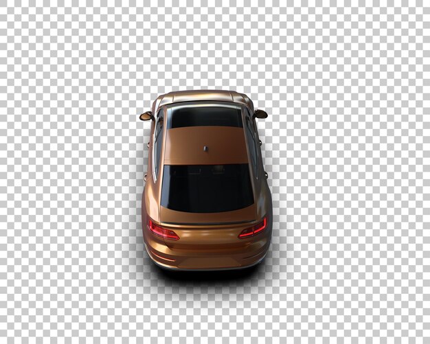 Ilustración de renderización 3D realista de un coche moderno aislado en el fondo
