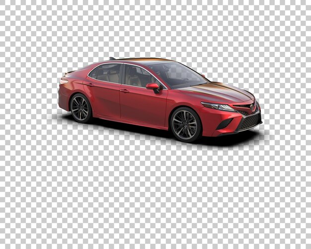 Ilustración de renderización 3D realista de un coche moderno aislado en el fondo
