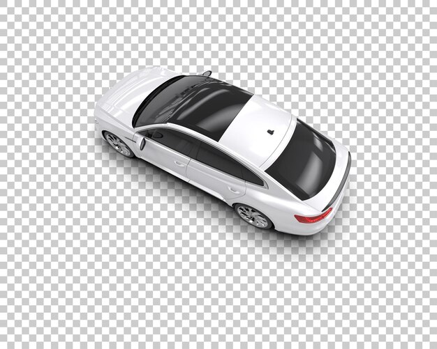 Ilustración de renderización 3D realista de un coche moderno aislado en el fondo