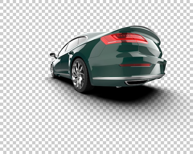Ilustración de renderización 3D realista de un coche moderno aislado en el fondo