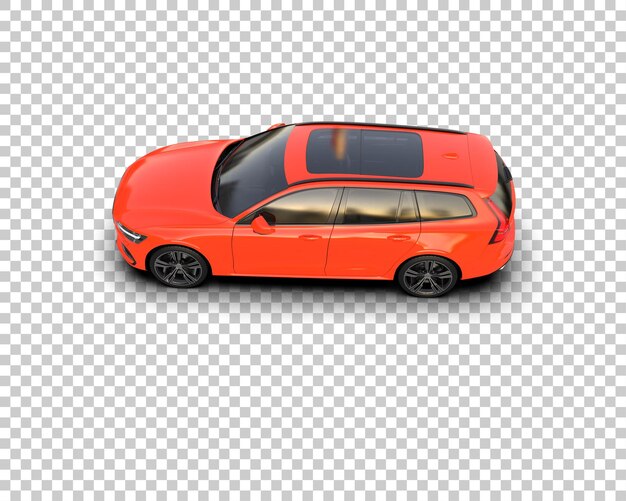 Ilustración de renderización 3D realista de un coche moderno aislado en el fondo