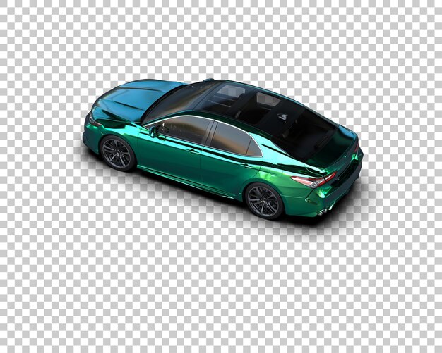 Ilustración de renderización 3D realista de un coche moderno aislado en el fondo