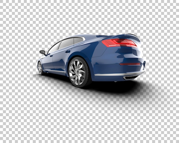 Ilustración de renderización 3D realista de un coche moderno aislado en el fondo