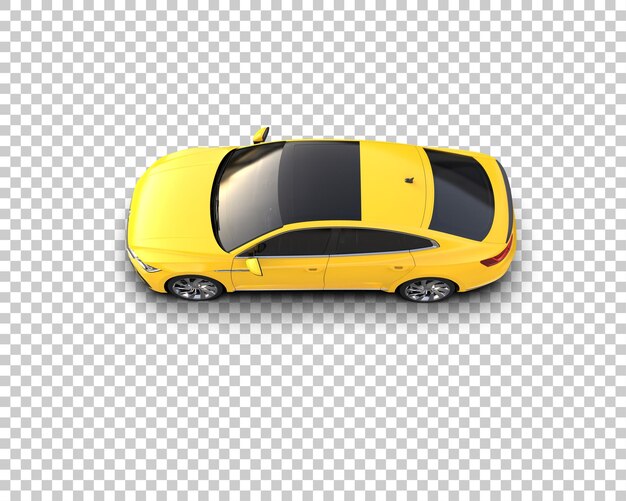 Ilustración de renderización 3D realista de un coche moderno aislado en el fondo