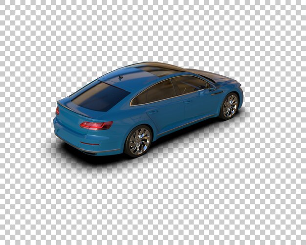 Ilustración de renderización 3D realista de un coche moderno aislado en el fondo