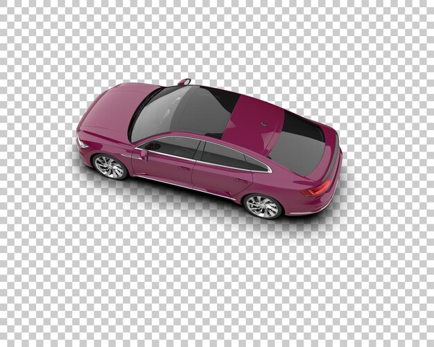 Ilustración de renderización 3D realista de un coche moderno aislado en el fondo