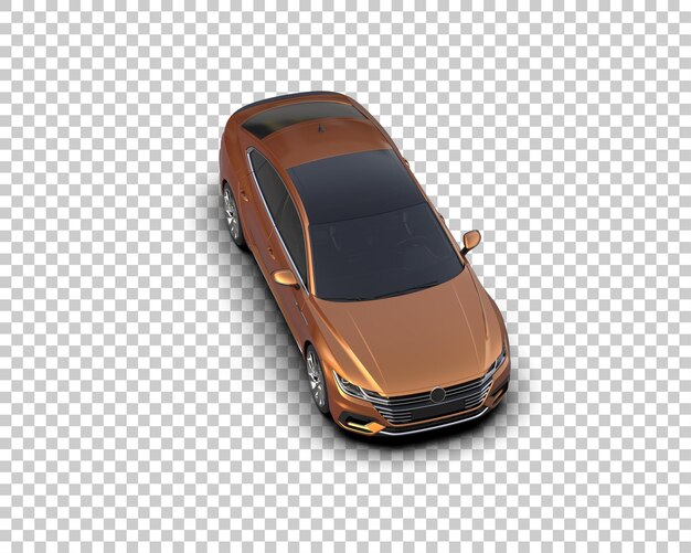 Ilustración de renderización 3D realista de un coche moderno aislado en el fondo