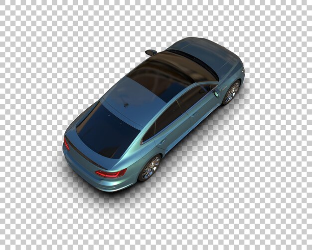Ilustración de renderización 3D realista de un coche moderno aislado en el fondo