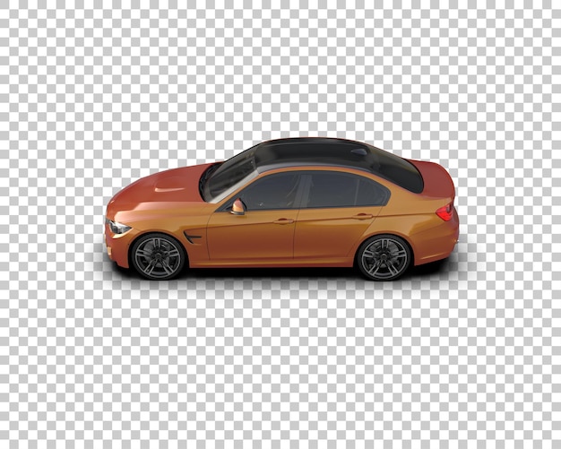 Ilustración de renderización 3D realista de un coche moderno aislado en el fondo