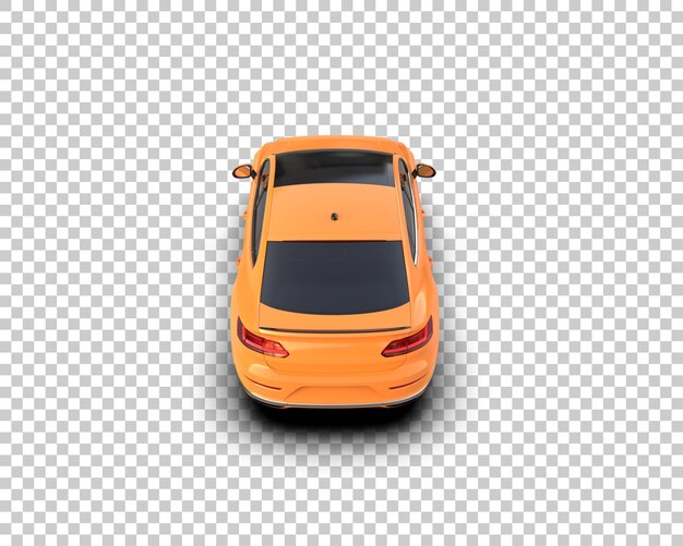 Ilustración de renderización 3D realista de un coche moderno aislado en el fondo