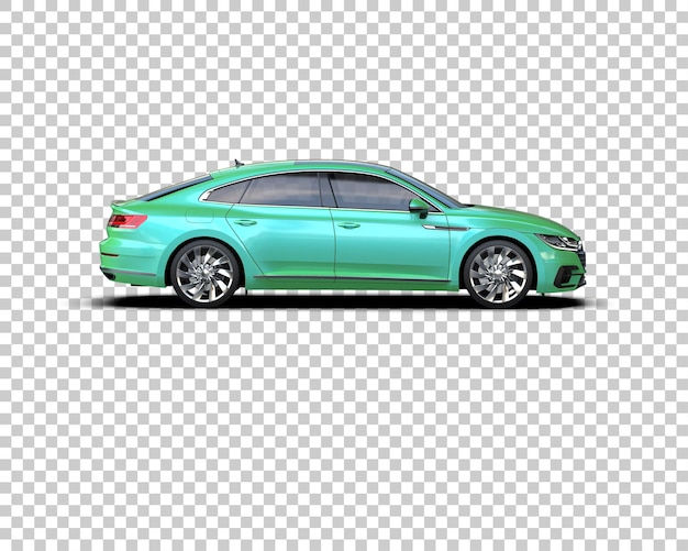 Ilustración de renderización 3D realista de un coche moderno aislado en el fondo