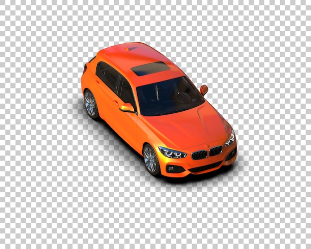 Ilustración de renderización 3D realista de un coche moderno aislado en el fondo
