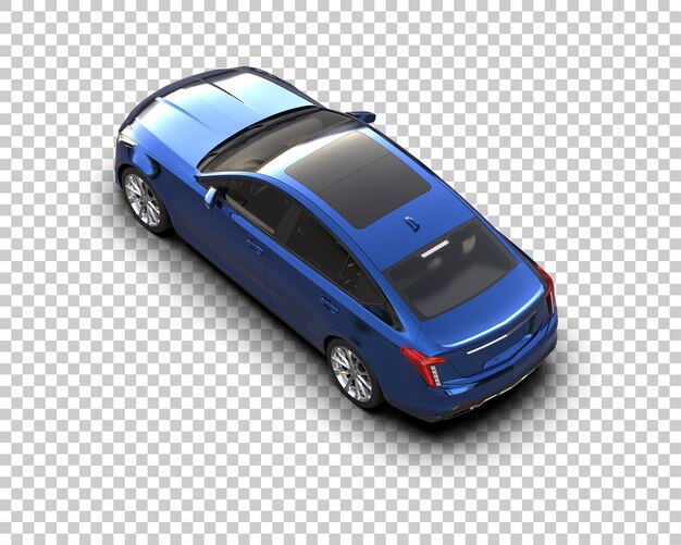Ilustración de renderización 3D realista de un coche moderno aislado en el fondo