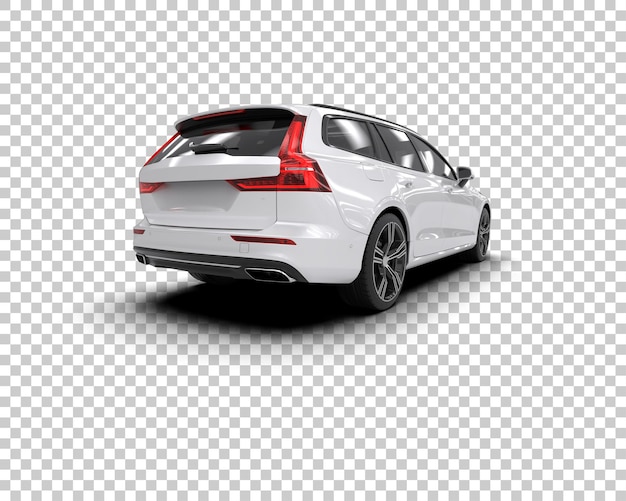 Ilustración de renderización 3D realista de un coche moderno aislado en el fondo