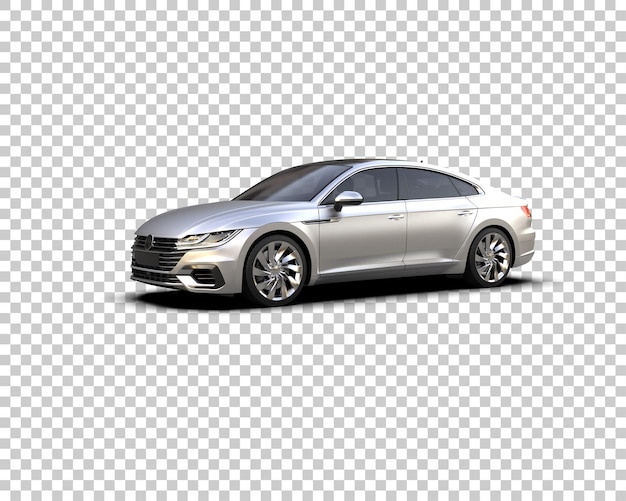 Ilustración de renderización 3D realista de un coche moderno aislado en el fondo