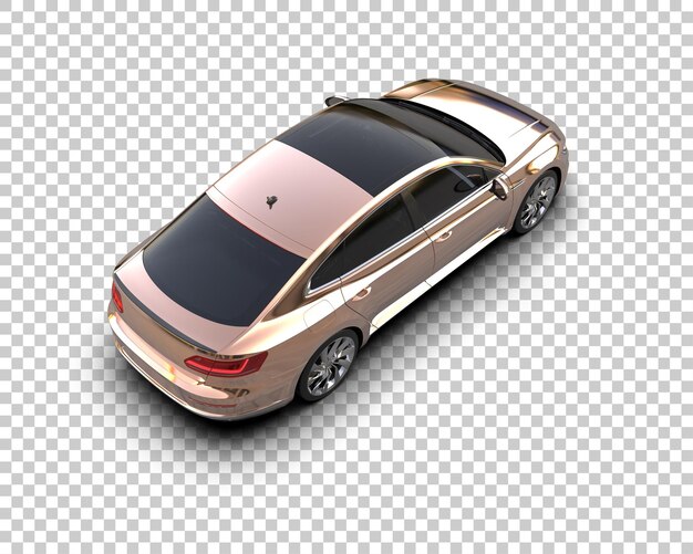 Ilustración de renderización 3D realista de un coche moderno aislado en el fondo