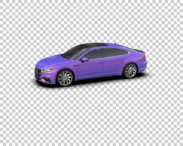 Ilustración de renderización 3D realista de un coche moderno aislado en el fondo