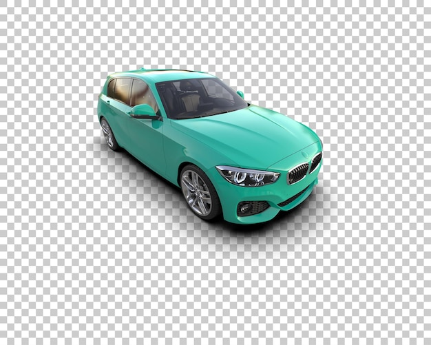 Ilustración de renderización 3D realista de un coche moderno aislado en el fondo